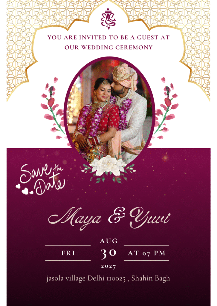 This is wedding card designed by Anshi team in DigiAnshikaMart