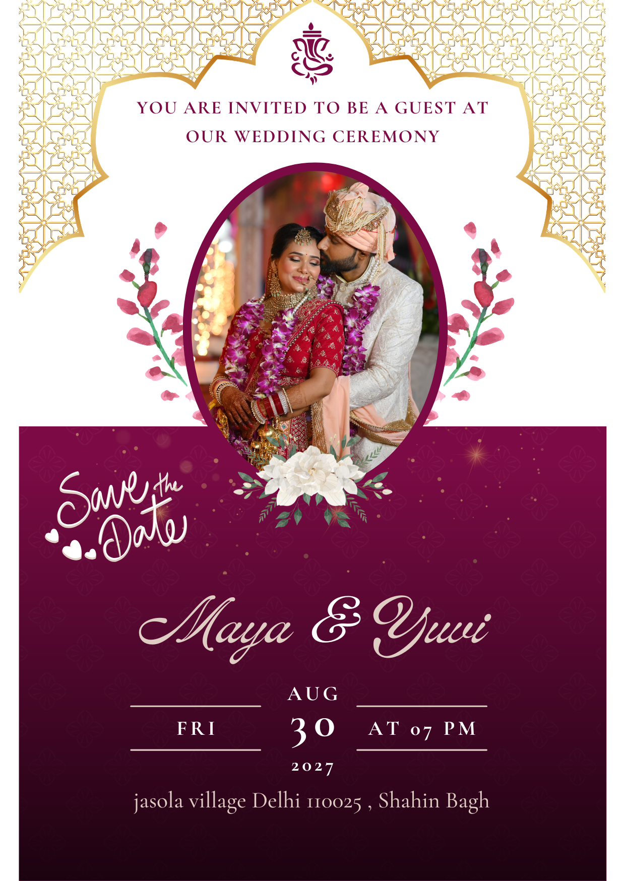 This is wedding card designed by Anshi team in DigiAnshikaMart